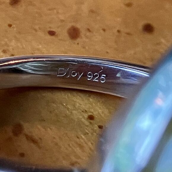 Natural Connemara Marble Sterling Silver Claddagh Ring Size 7 - Picture 6 of 9